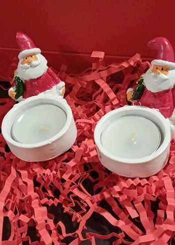 Renkli Noel Baba Tealight Mumluk yılbaşı
