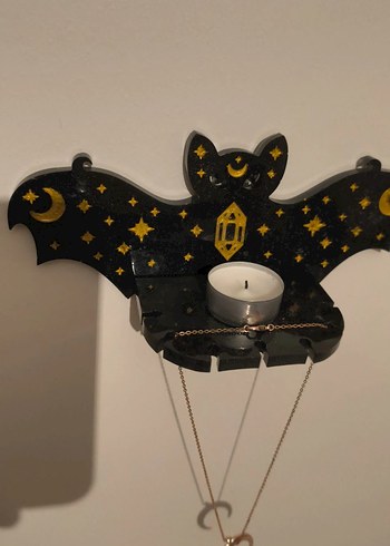 Epoksi Yarasa Tealight Mumluk - Görsel 3