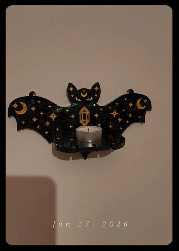 Epoksi Yarasa Tealight Mumluk - Görsel 2