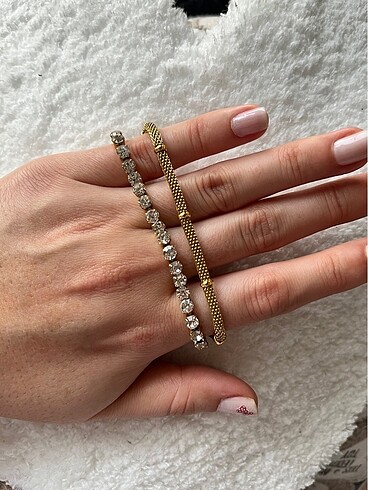 Sterling silver 2 adet çelik bileklik
