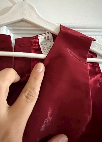 H&M Kız Çocuk Bordo Saten Elbise