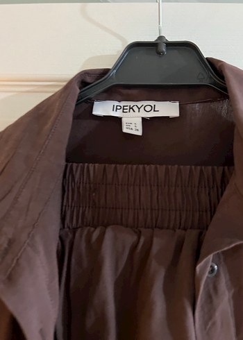 ipekyol Düğmeli Keten Kahverengi Kadın Gömlek