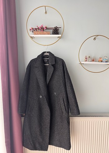 Stradivarius Antrasit Renk Oversize Kaban