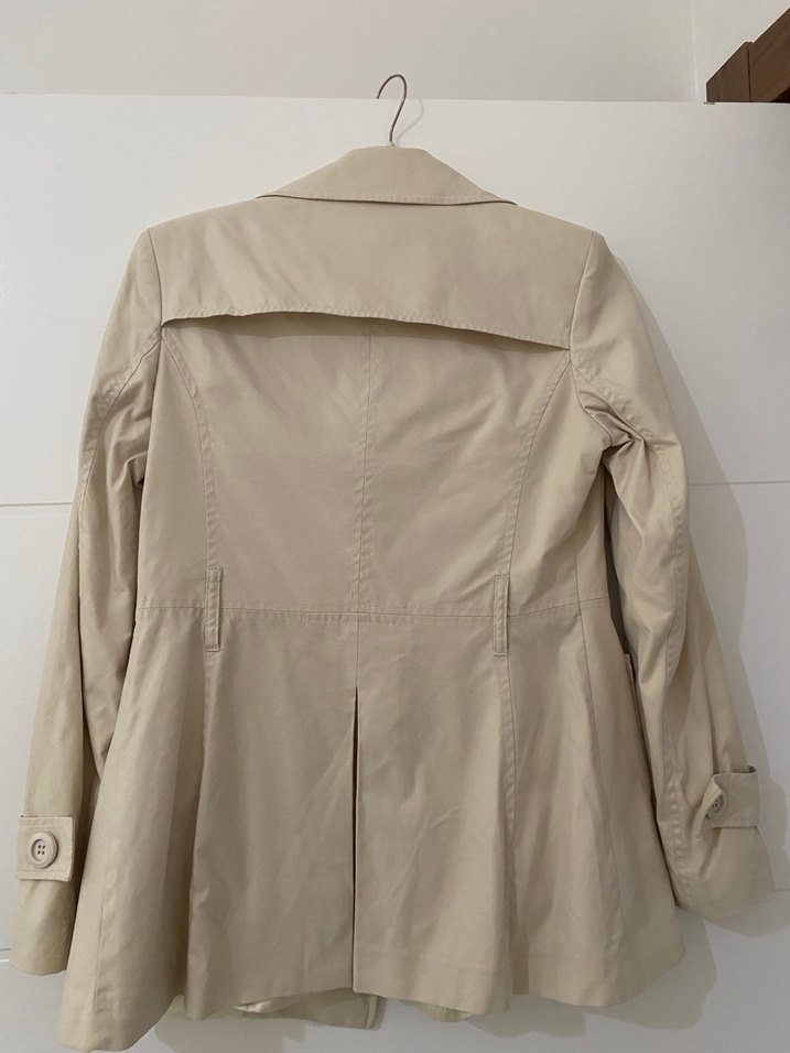 Bej Kadın Düğmeli Trençkot - Görsel 2