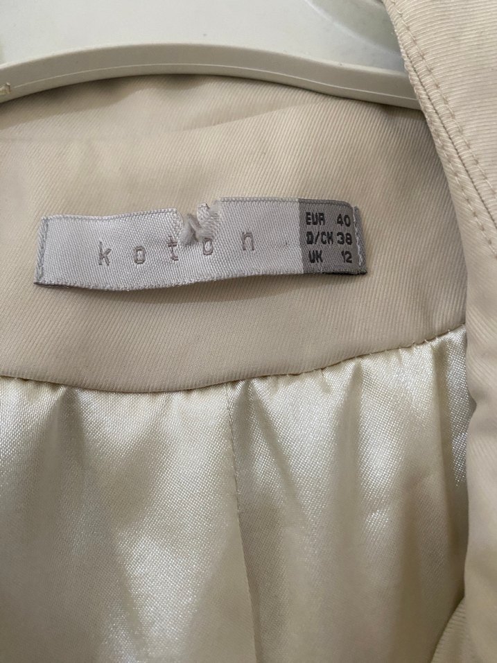 Bej Kadın Düğmeli Trençkot - Görsel 4