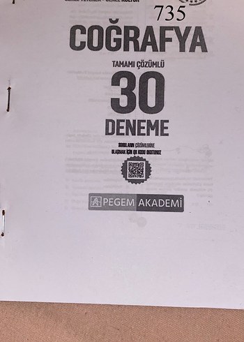735 Coğrafya 30 Tamamı Çözümlü Deneme Kitabı