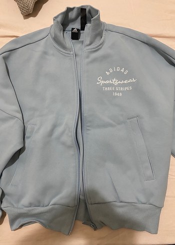 Adidas Kadın Açık Mavi Fermuarlı Sweatshirt