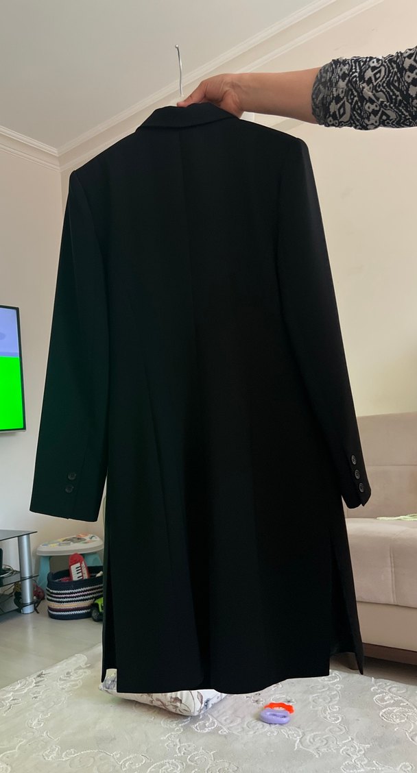 Siyah Kadın Uzun İş Kabanı - Görsel 2