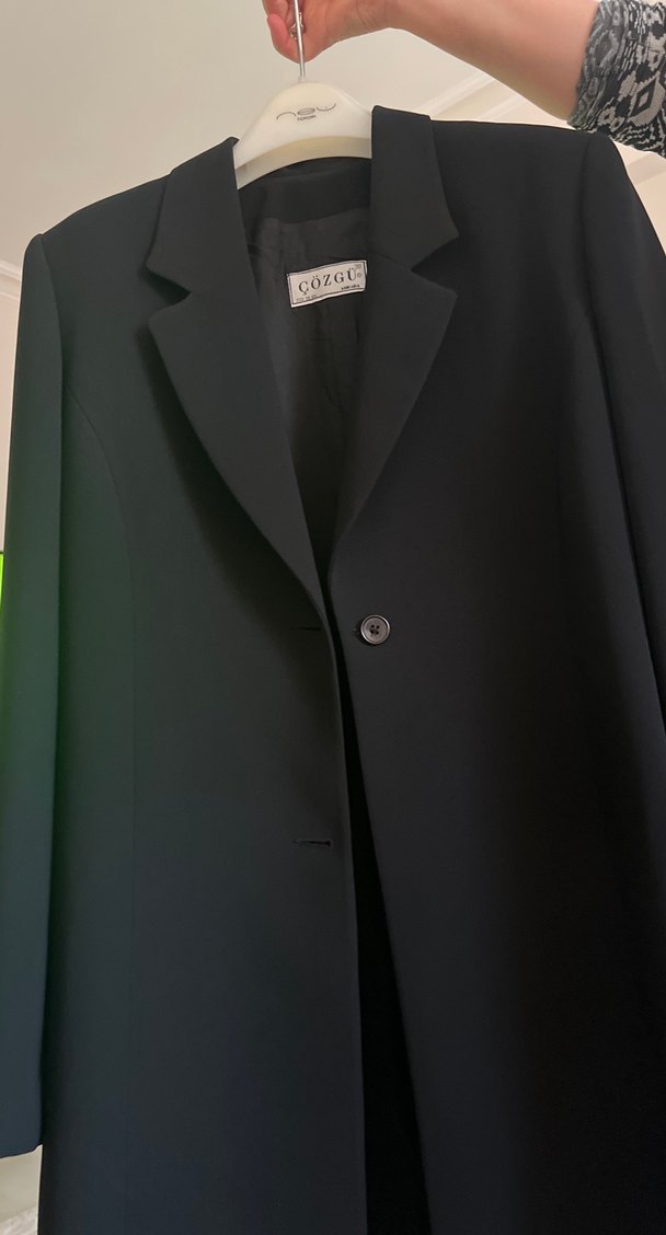 Siyah Kadın Uzun İş Kabanı - Görsel 4