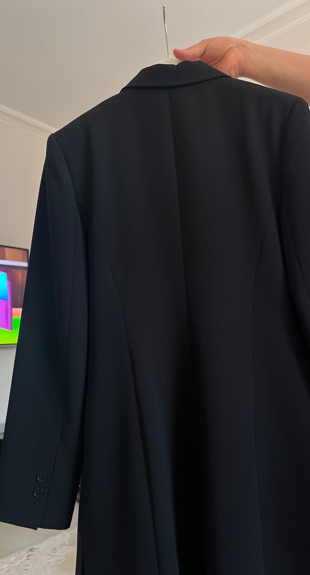 Siyah Kadın Uzun İş Kabanı - Görsel 3