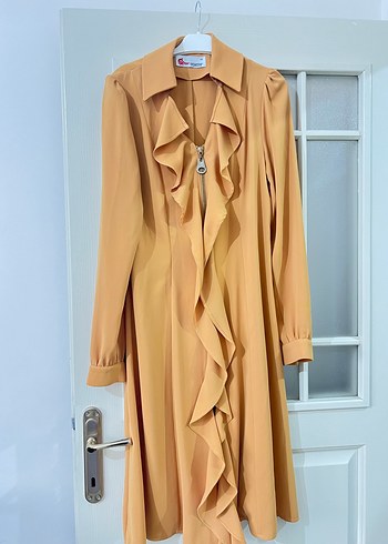 Uzun Kesim hardal rengi Kadın gömlek - Görsel 3