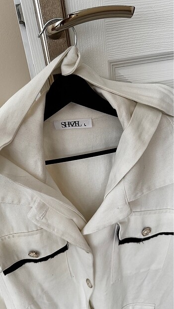 Beyaz jean ceket - Görsel 3