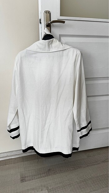 Beyaz jean ceket - Görsel 5