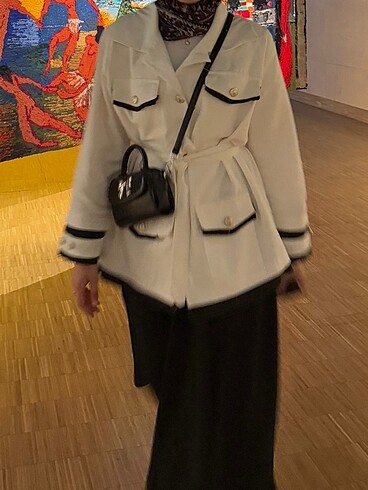 Beyaz jean ceket - Görsel 6