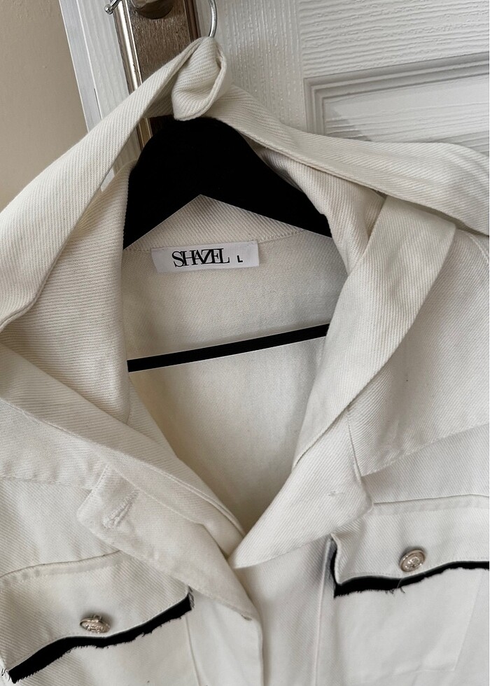 Beyaz jean ceket - Görsel 3