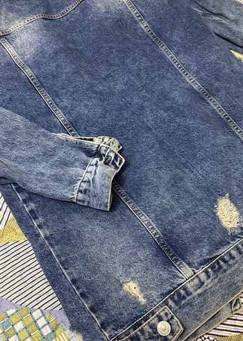 Vintage uzun kot ceket - Görsel 5