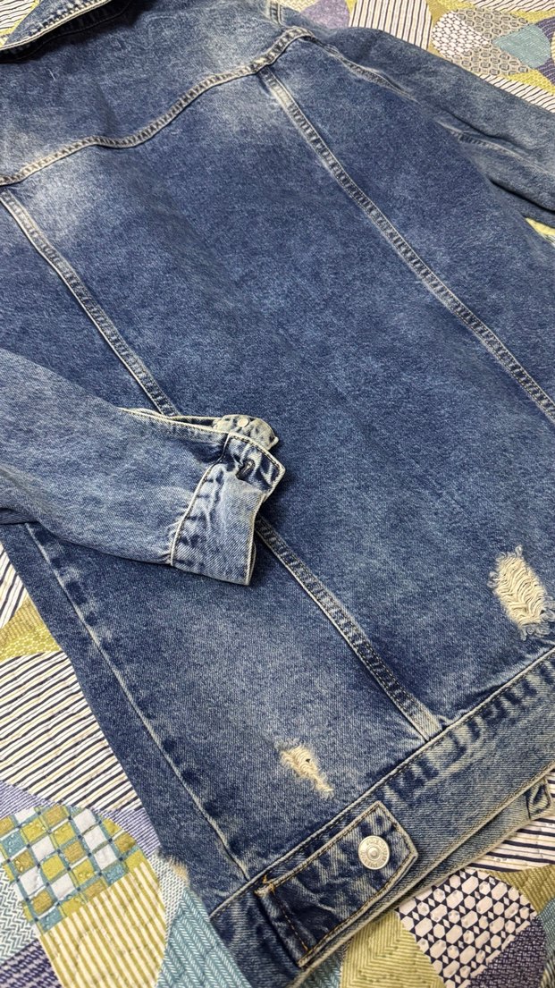 Vintage uzun kot ceket - Görsel 5