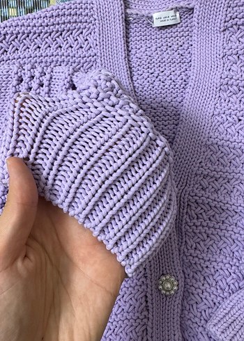 Mor Nakışlı Bohem Kadın Hırka - Görsel 4