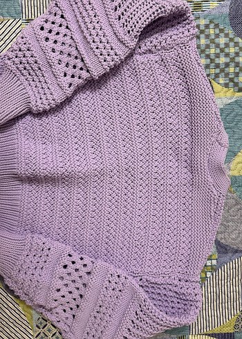 Mor Nakışlı Bohem Kadın Hırka - Görsel 3