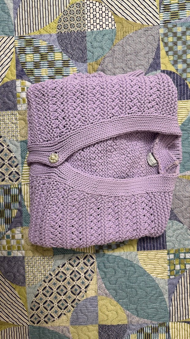 Mor Nakışlı Bohem Kadın Hırka - Görsel 2