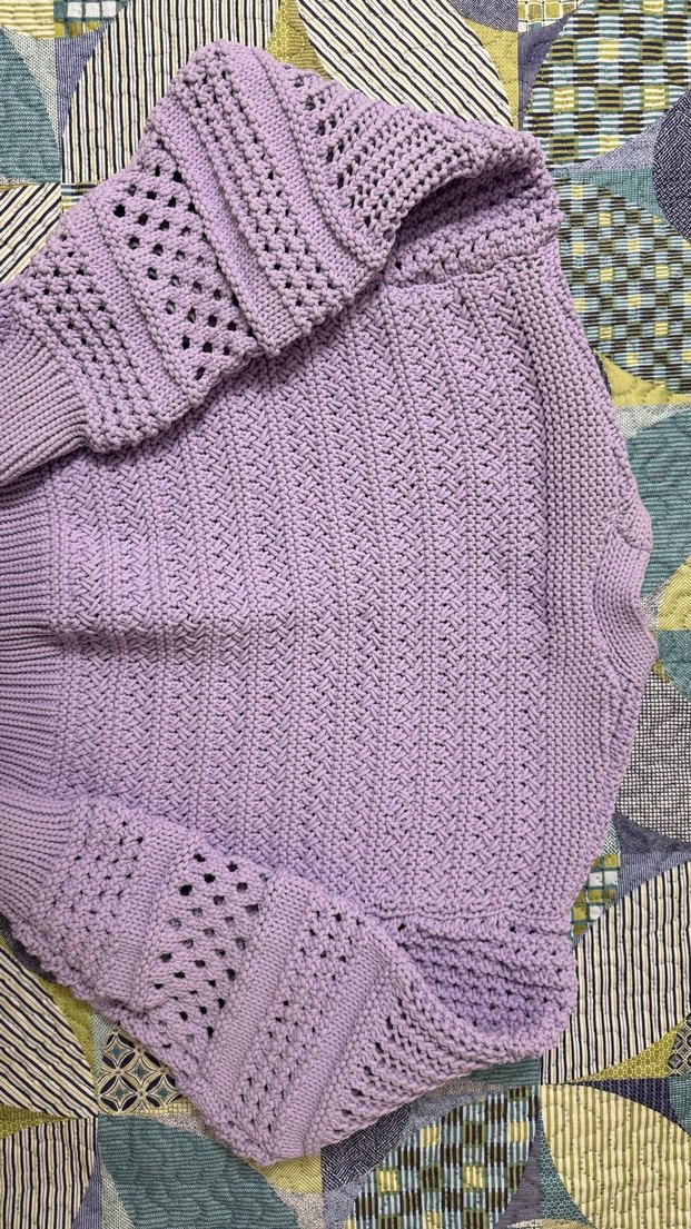 Mor Nakışlı Bohem Kadın Hırka - Görsel 3