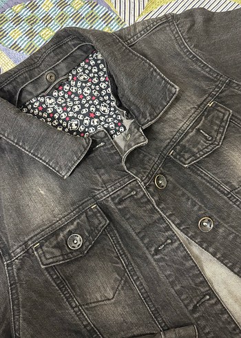 Vintage kısa kot ceket - Görsel 5