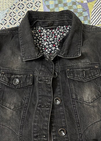 Vintage kısa kot ceket - Görsel 3