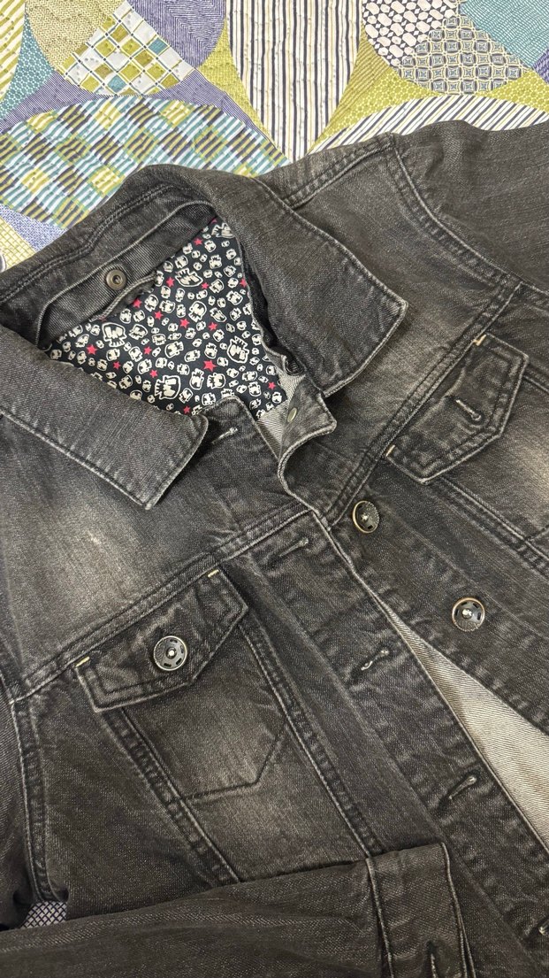 Vintage kısa kot ceket - Görsel 5