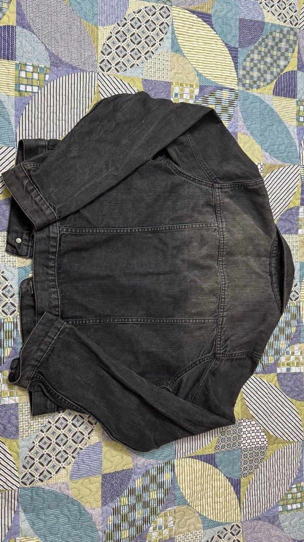 Vintage kısa kot ceket - Görsel 4