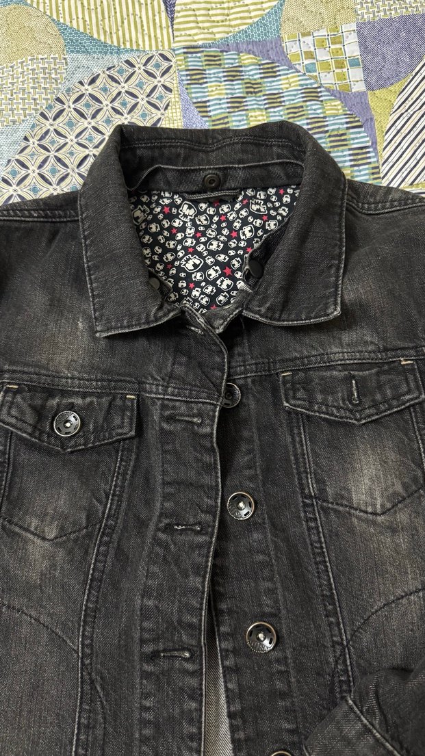 Vintage kısa kot ceket - Görsel 3