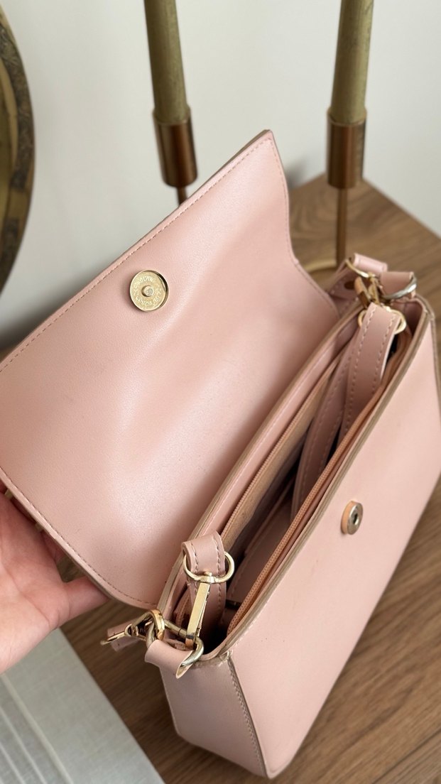 Modern Klasik Pembe Deri Kadın Çanta - Görsel 4
