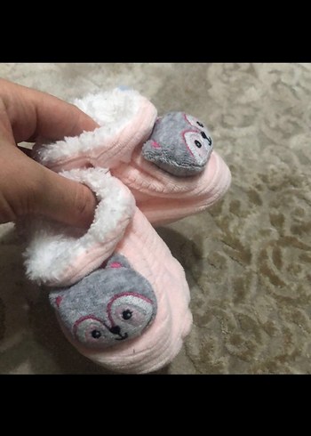 Kız Çocuk Pembe Peluş Ev Terliği - Görsel 2