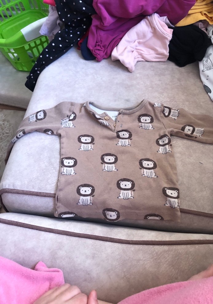 Uzun Kollu, Düğmeli Kahverengi Bebek Body - Görsel 3