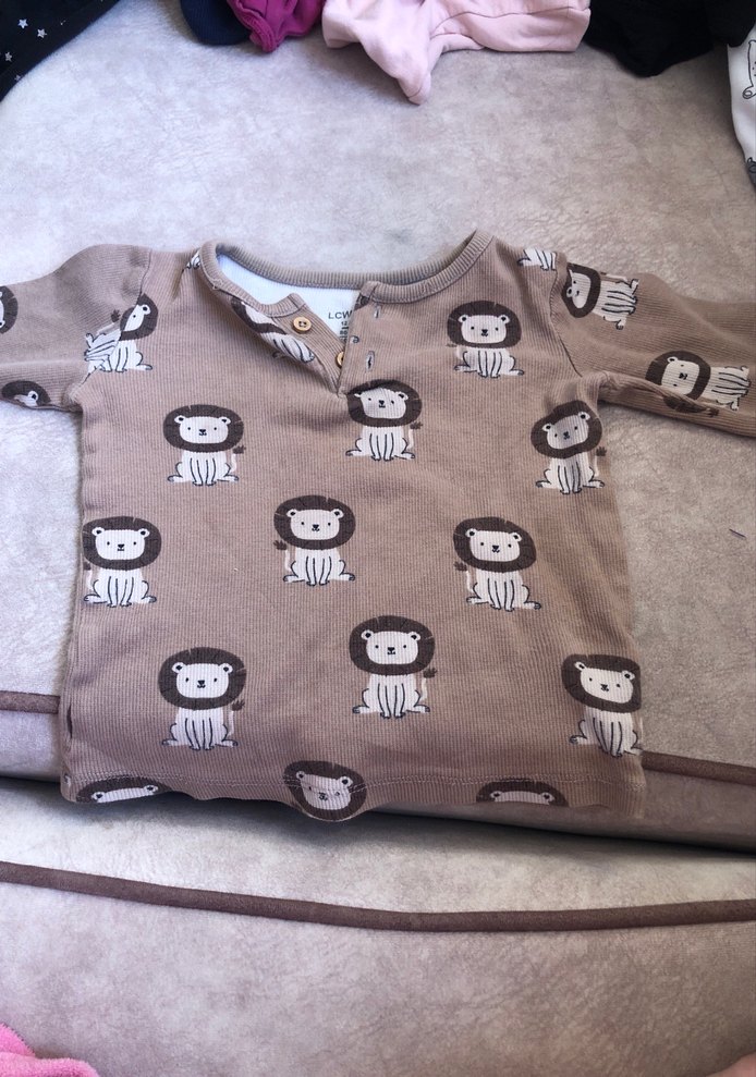 Uzun Kollu, Düğmeli Kahverengi Bebek Body - Görsel 2