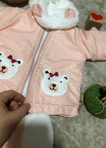 Pembe Kürklü Uzun Kollu Bebek Kız Takımı - Görsel 5