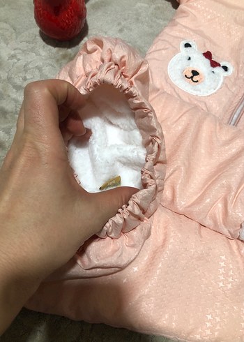 Pembe Kürklü Uzun Kollu Bebek Kız Takımı - Görsel 4