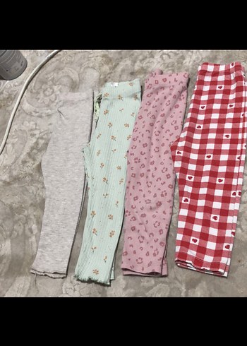 Kız Çocuk Çok Renkli Desenli Tayt Seti - Görsel 2