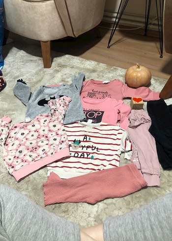 Pembe ve Gri Uzun Kollu Bebek Kıyafet Seti - Görsel 3