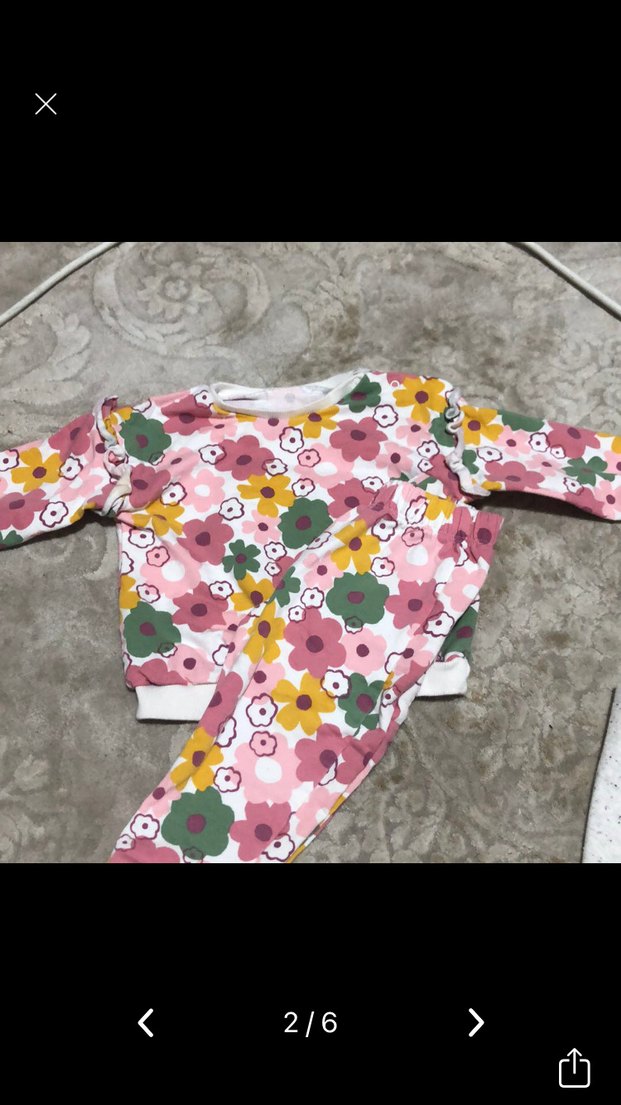 Pembe Çiçek Desenli Bebek Kız Takımı - Görsel 2