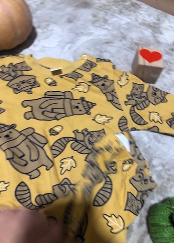 Renkli Baskılı Sarı Çocuk Pijama Takımı - Görsel 6