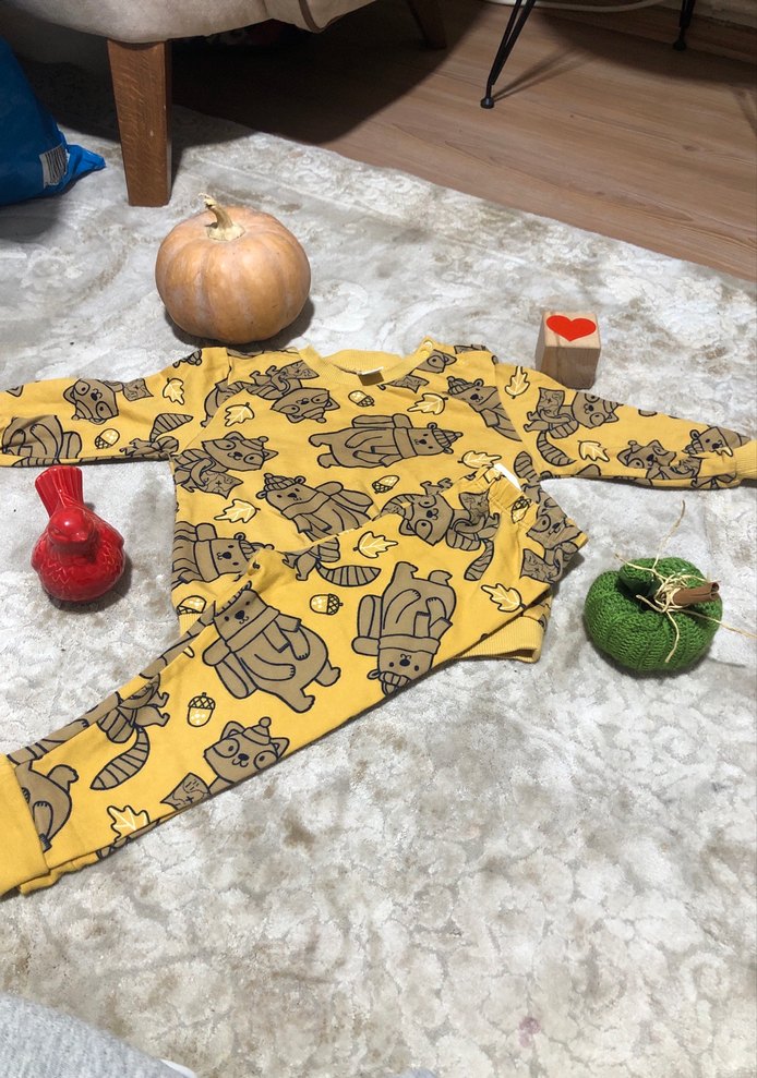 Renkli Baskılı Sarı Çocuk Pijama Takımı - Görsel 3