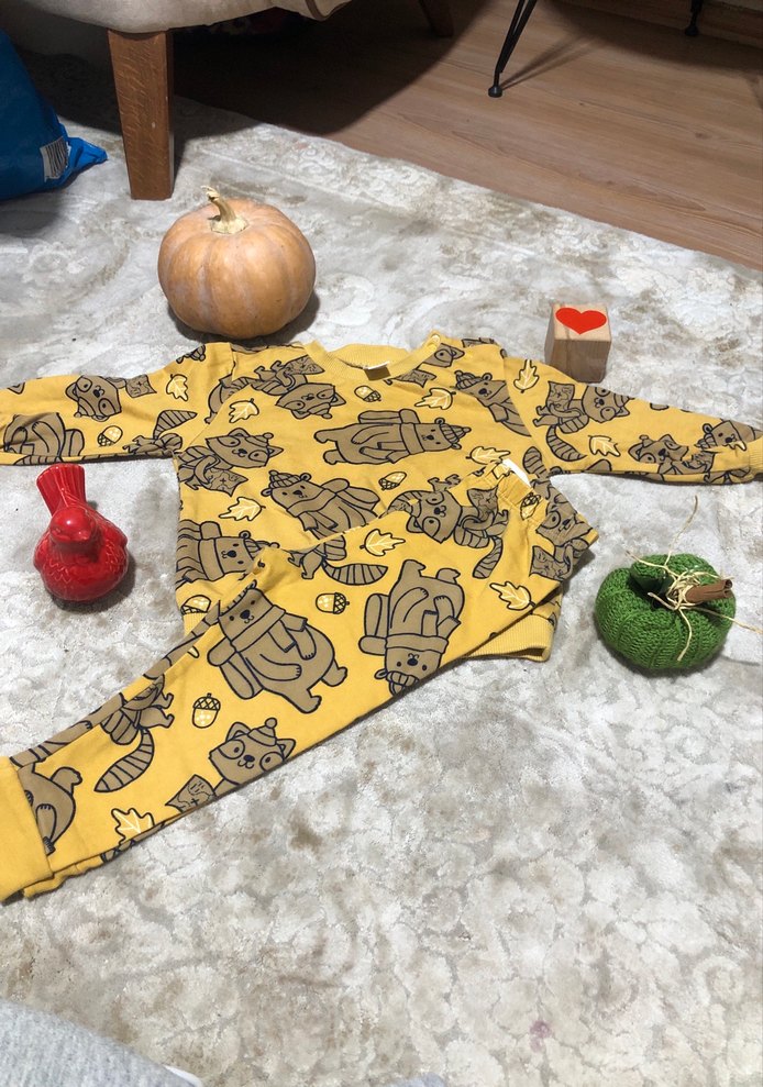 Renkli Baskılı Sarı Çocuk Pijama Takımı - Görsel 4