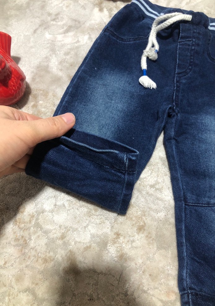 Erkek Çocuk Rahat Kesim Mavi Kot Pantolon - Görsel 4