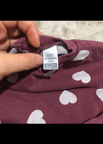 Bordo Kalp Desenli Örgü Kız Bebek Takımı - Görsel 4