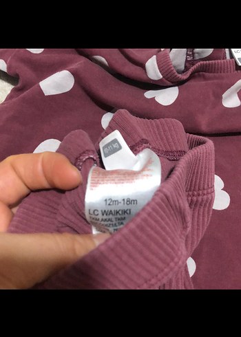 Bordo Kalp Desenli Örgü Kız Bebek Takımı - Görsel 3