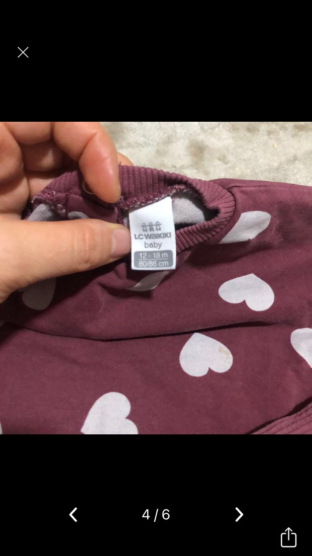 Bordo Kalp Desenli Örgü Kız Bebek Takımı - Görsel 4