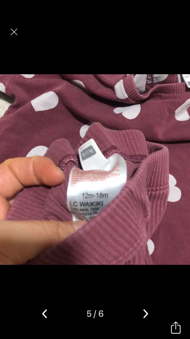 Bordo Kalp Desenli Örgü Kız Bebek Takımı - Görsel 3