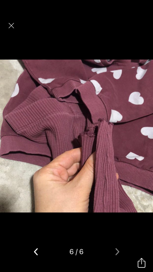 Bordo Kalp Desenli Örgü Kız Bebek Takımı - Görsel 2