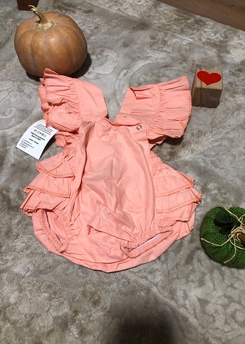 Pembe Bebek Kız Tulum Fırfırlı - Görsel 2