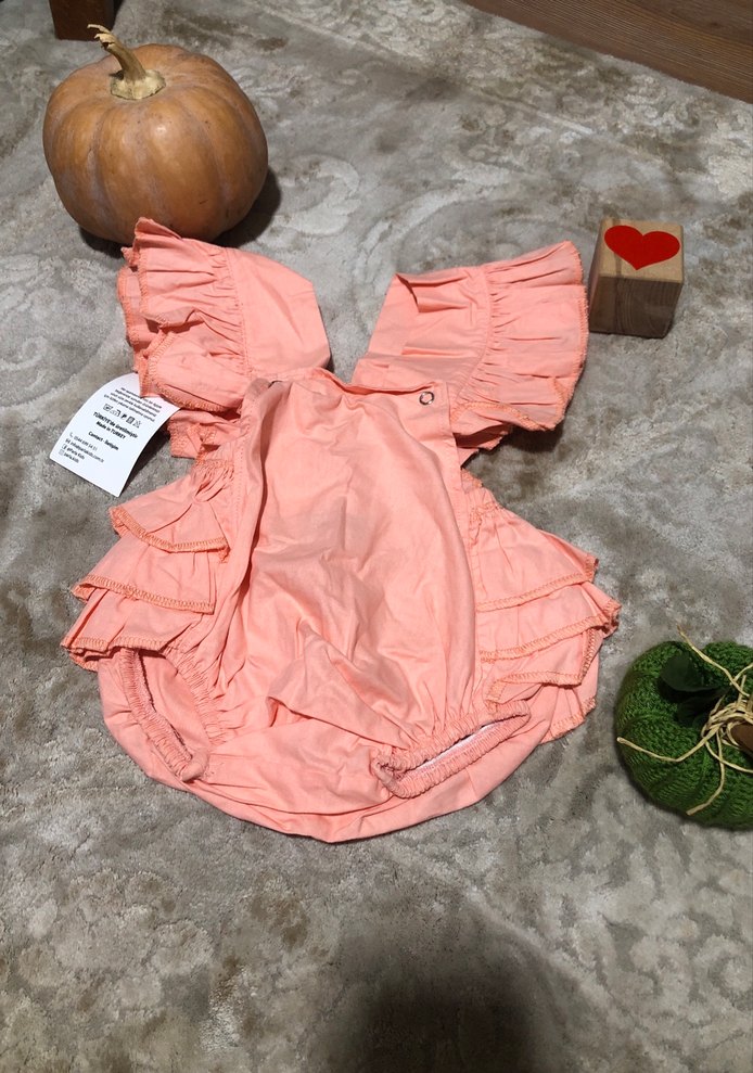 Pembe Bebek Kız Tulum Fırfırlı - Görsel 2